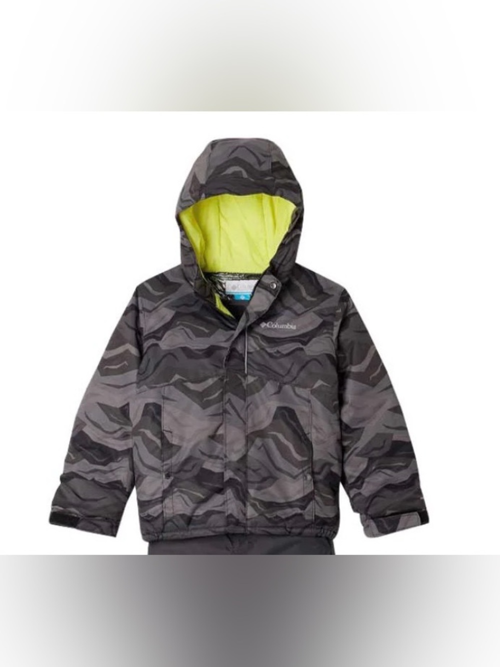 Columbia Omni-tech Kids Black and Lime Green Jacket